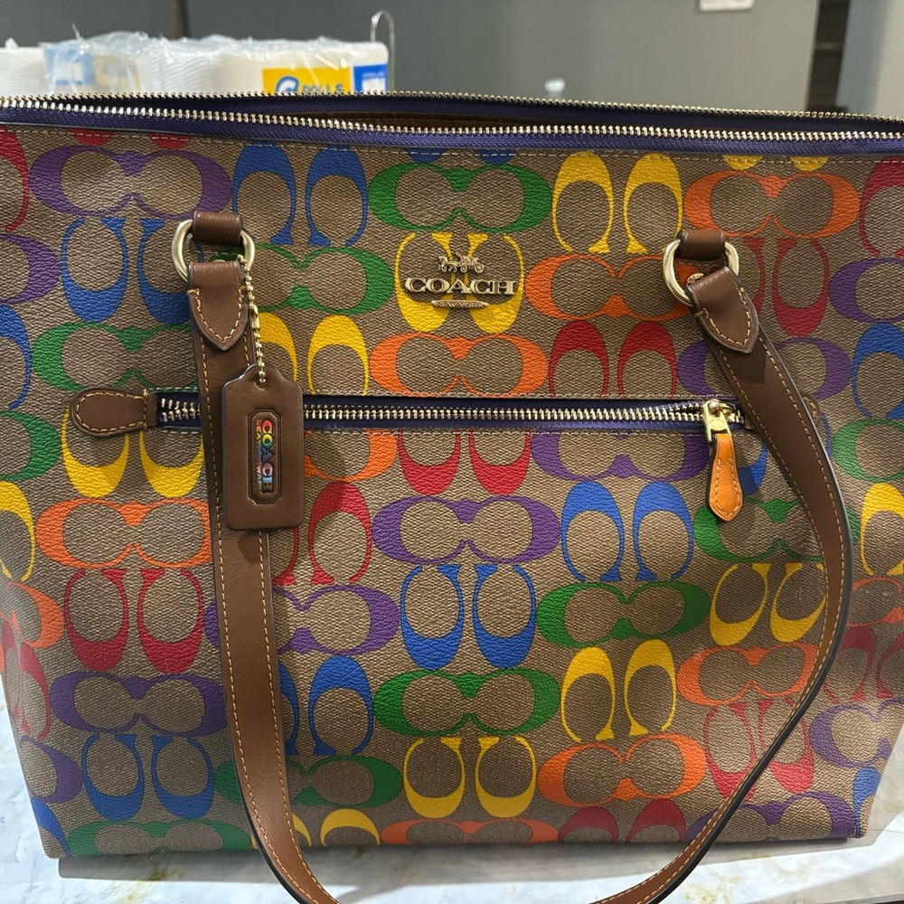 Coach Rainbow Signature Tote